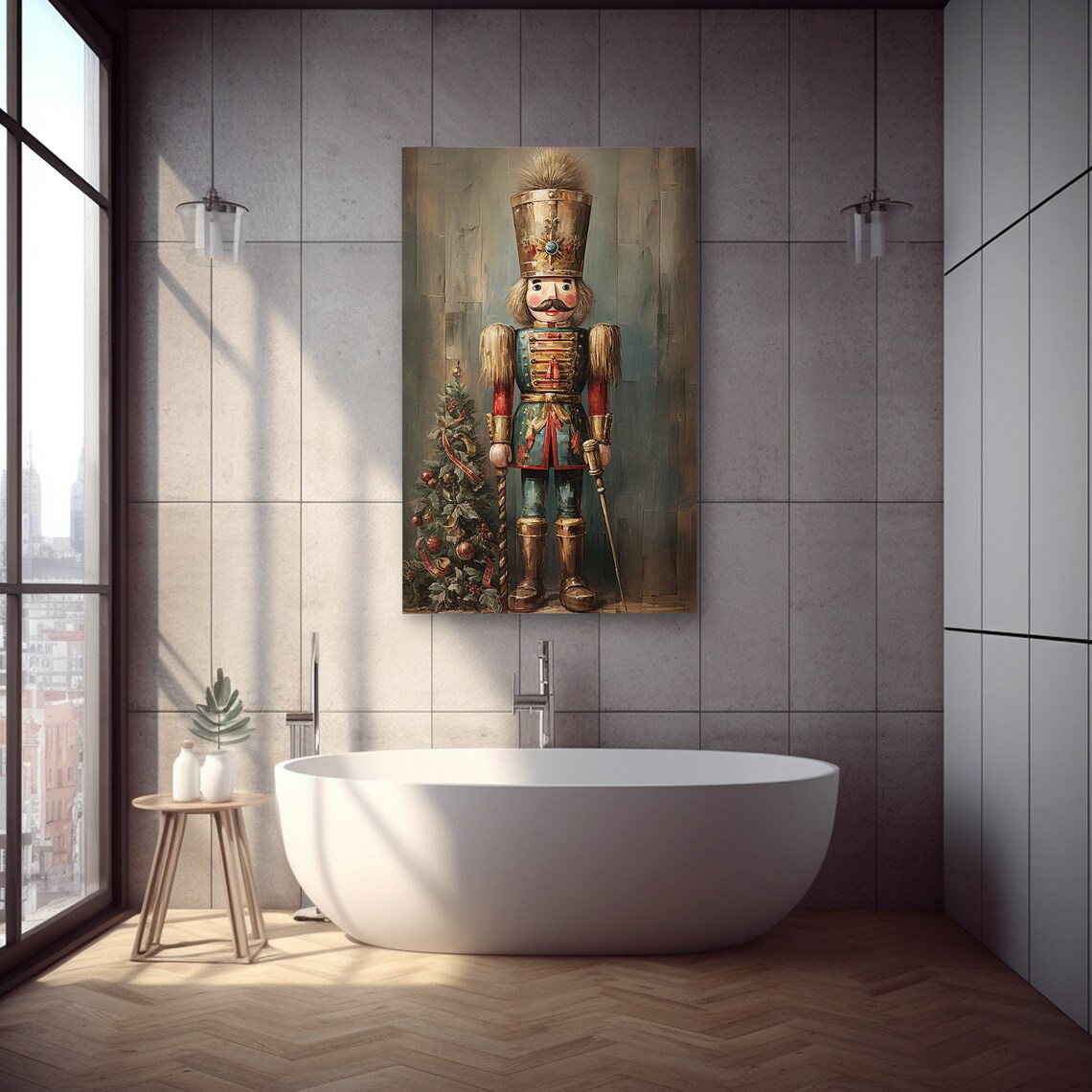 Tin Soldier Nutcracker Vintage Christmas Art Print - Image 2