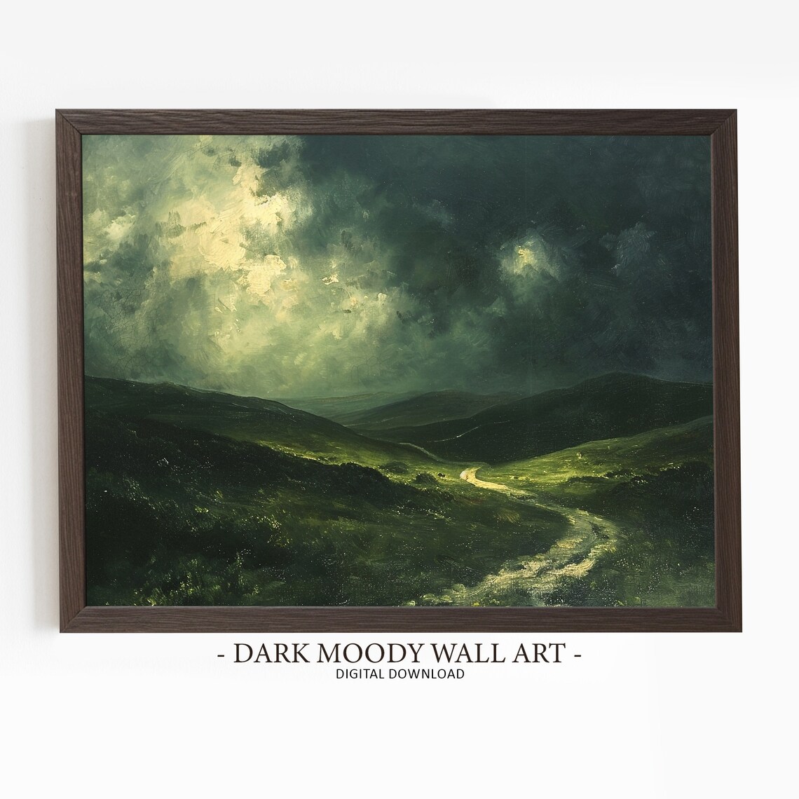 Irish Landscape Print, Dark Moody Rustic Ireland