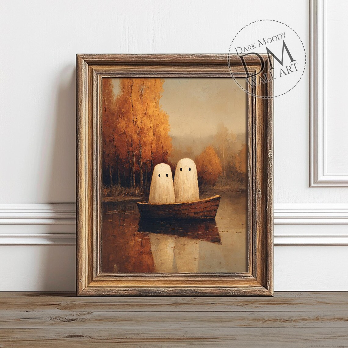 Couple Spooky Halloween Autumn Art Print