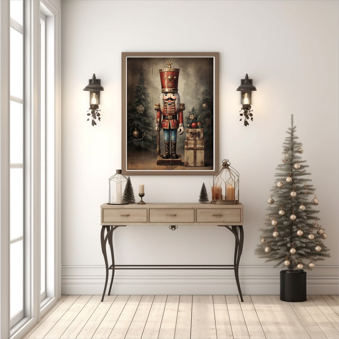 Vintage Nutcracker Tin Soldier Christmas Holiday Painting Poster - Image 5
