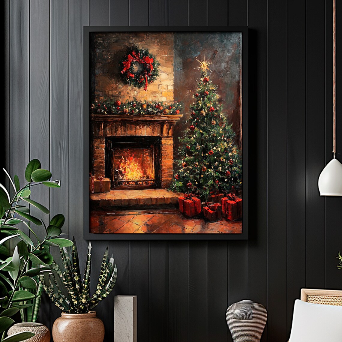 Christmas Tree Vintage Christmas Art Print - Image 2
