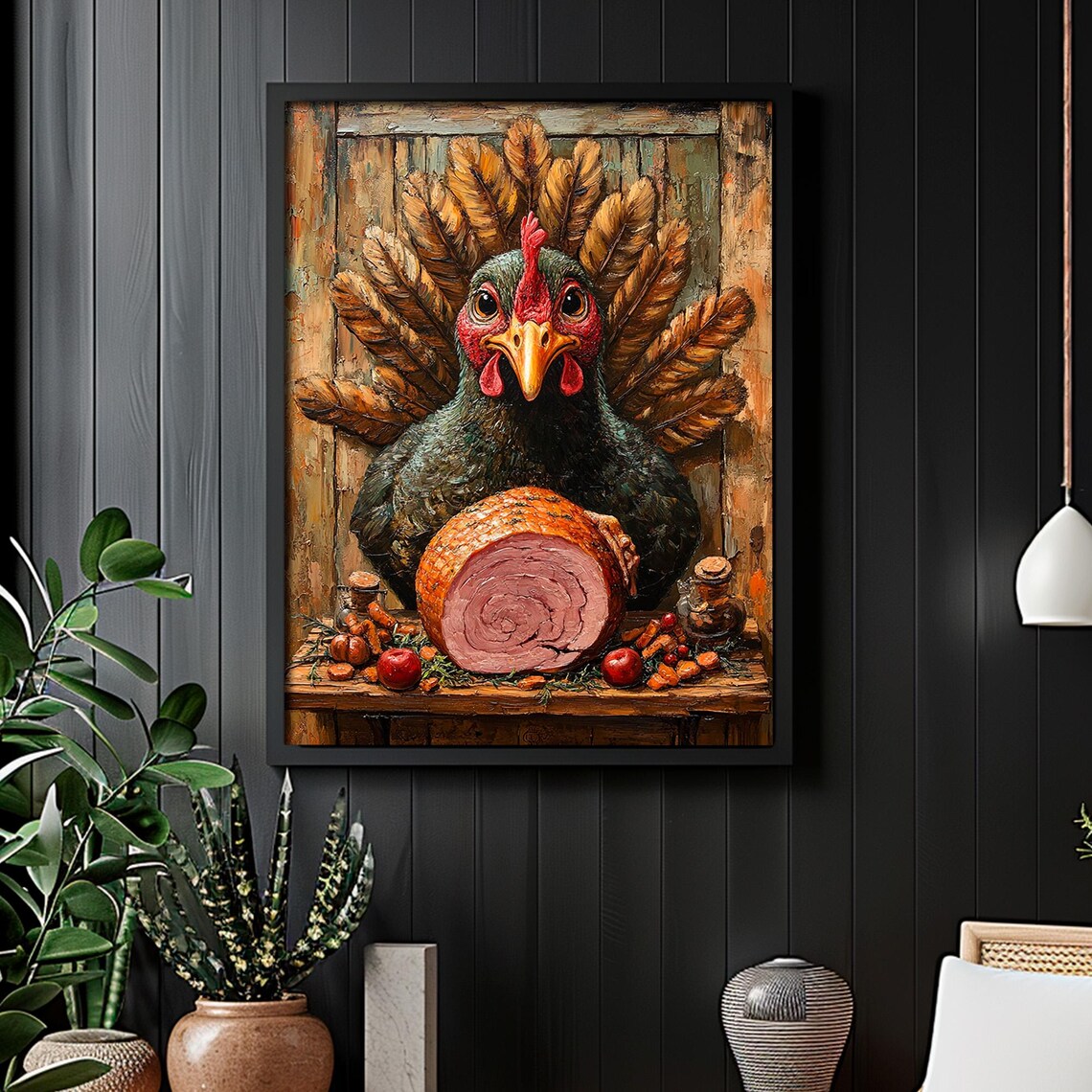 Funny Turkey Print, Thanksgiving Kitchen Art - Image 5
