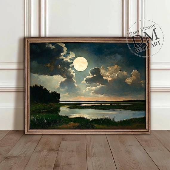 Witchy Moon Gothic Night Sky Art Print