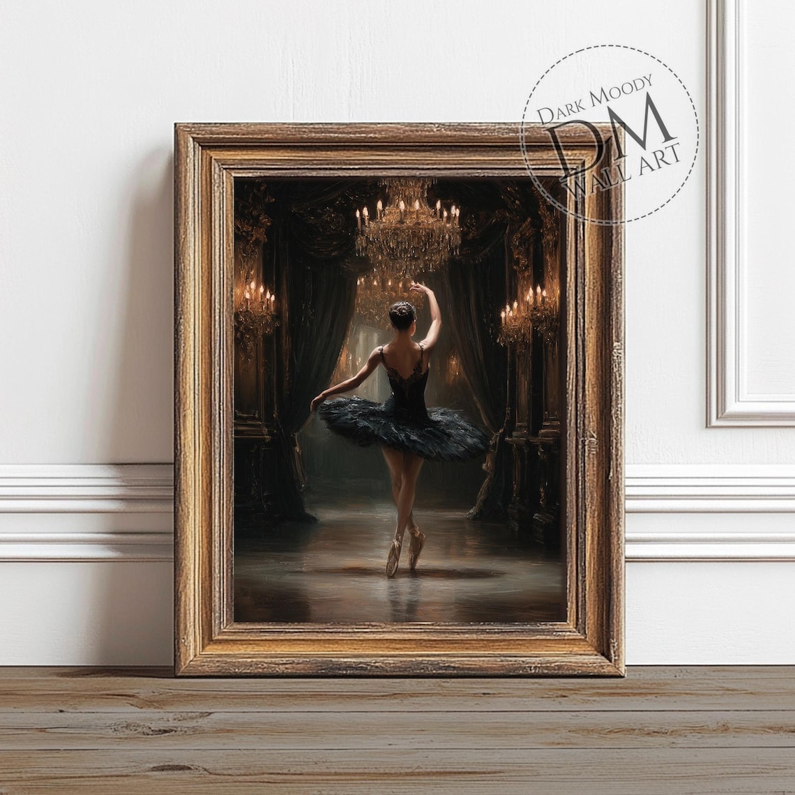 Black Swan Ballerina Gothic Dance Portrait Art Print