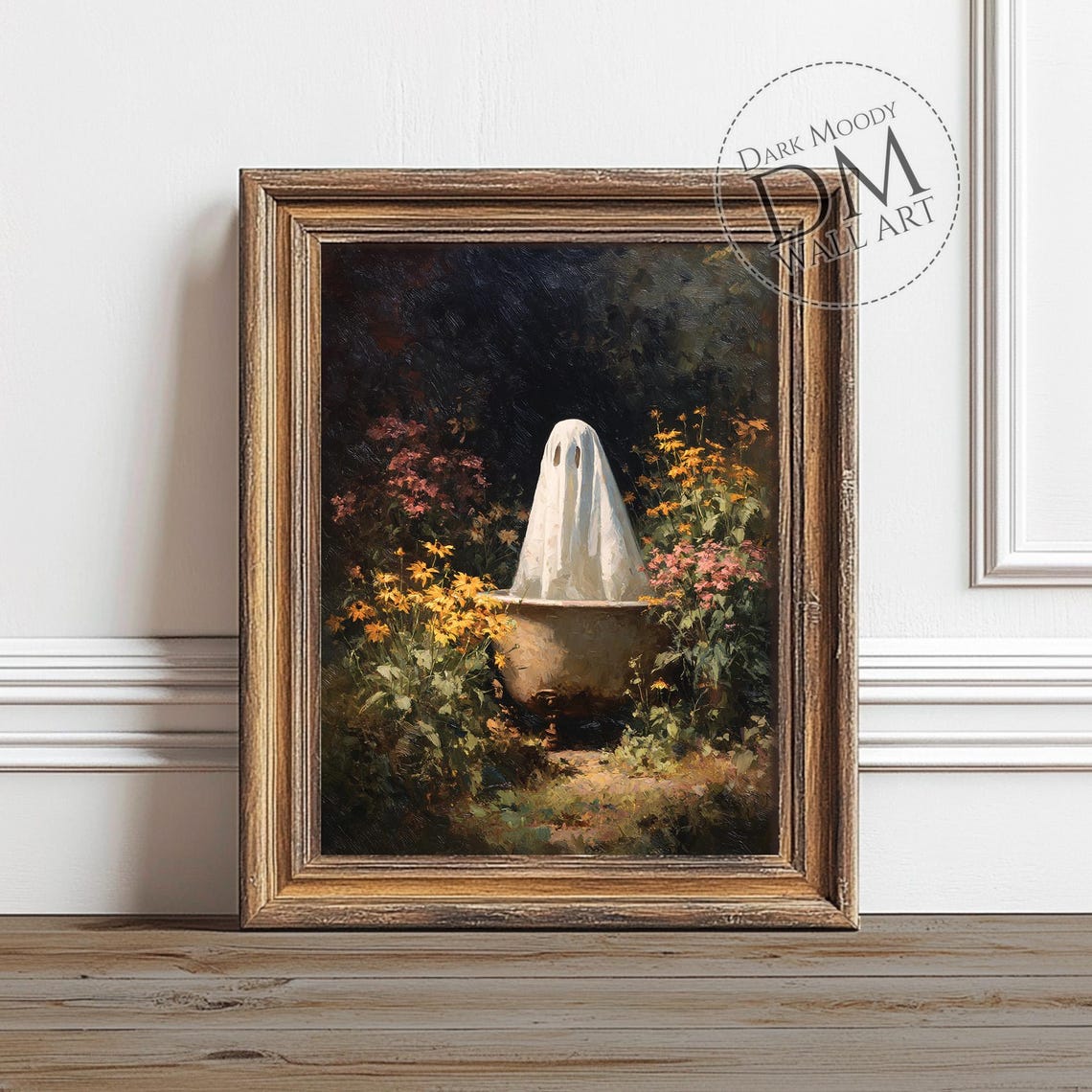 Gothic Halloween Floral Scene Art Print