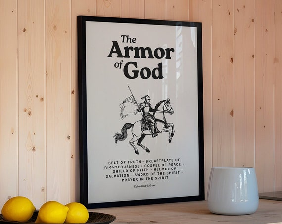 The Armor Of God Wall Art For Christian Home Decor Retro Vintage Posters Dorm Room Essentials Bible Verse Poster Scripture Gift