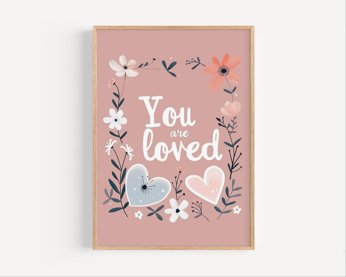 Be Kind To Yourself Print Self Love Poster For Girls Teal Motivational Wall Art Positive Quote Kids Room Decor Mental Health