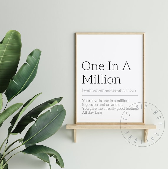 One In A Million Aaliyah Love Song Lyric Definition Minimalist Poster