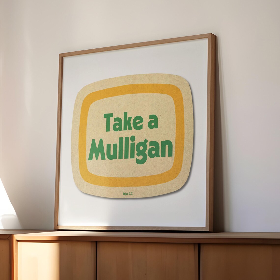 Vintage Golf Mulligan Art Print, Game Room Decor