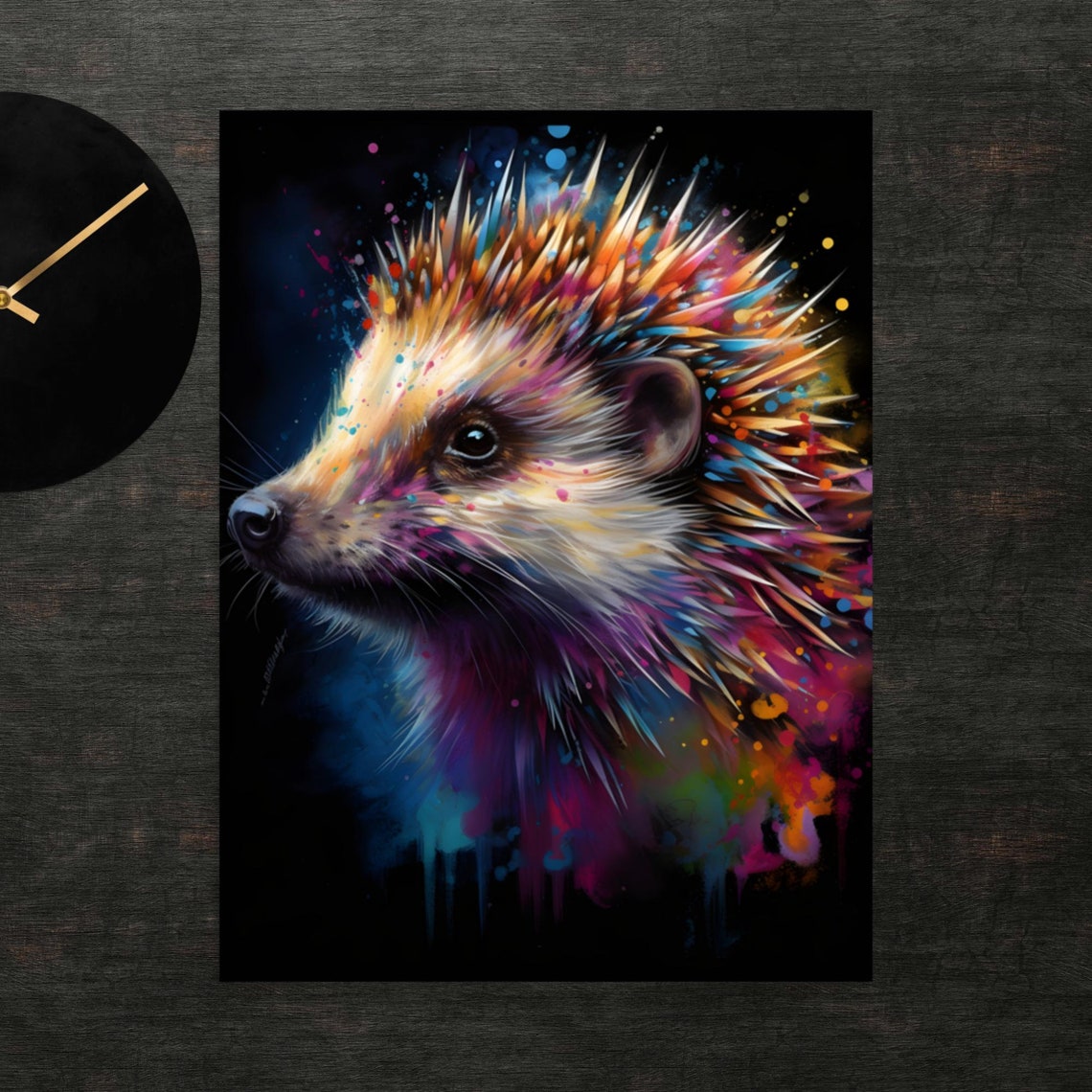 Colorful Hedgehog Poster Art Wall Print