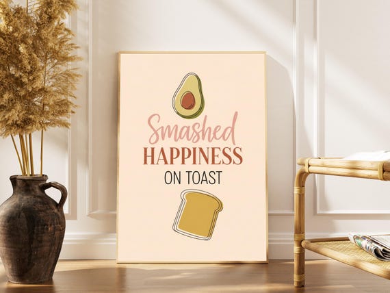 Avocado Toast Art Print Minimalist Kitchen Food Poster