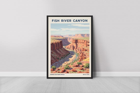 Desert Canyon Travel Poster Vintage Landscape Wall Art Print