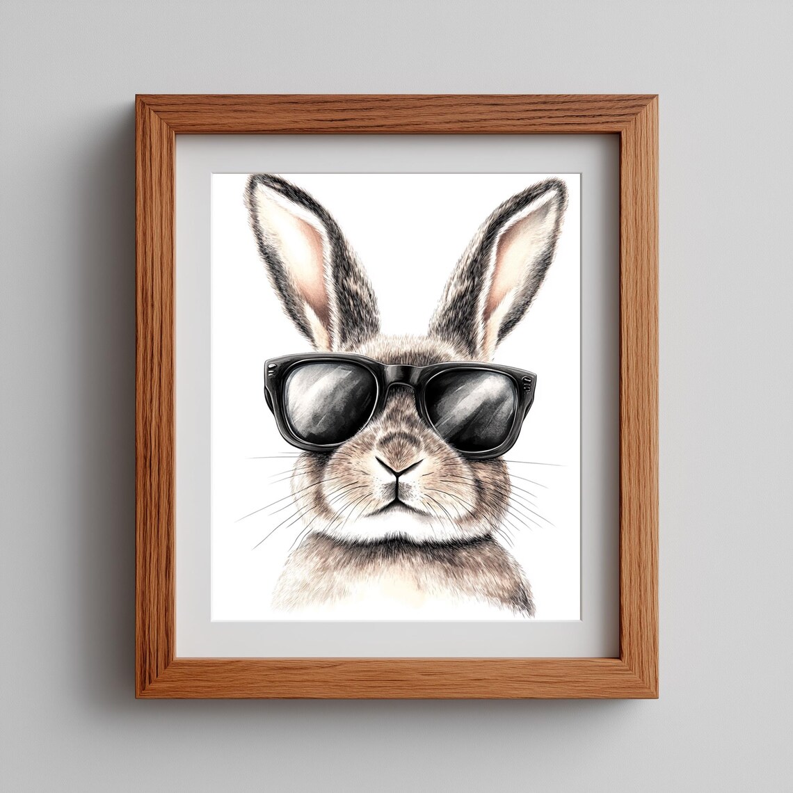 Cool Bunny With Sunglasses Art Print, Funny Rabbit Portrait
