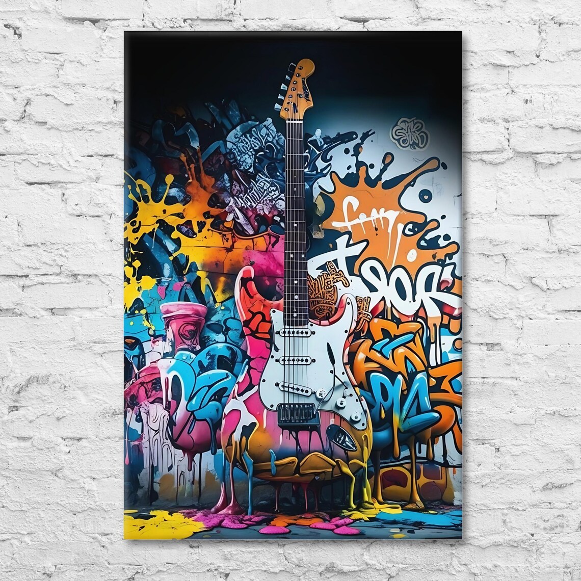 Street Art Guitar, Graffiti Music Decor