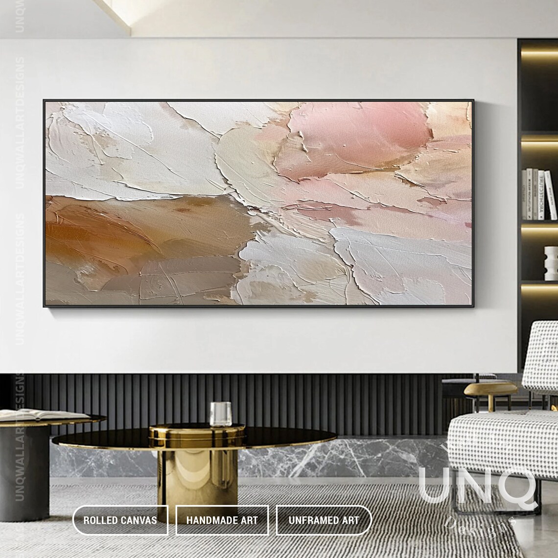 Neutral Beige Cream And Blush Wabi Sabi Textured Modern Art Poster - Image 5