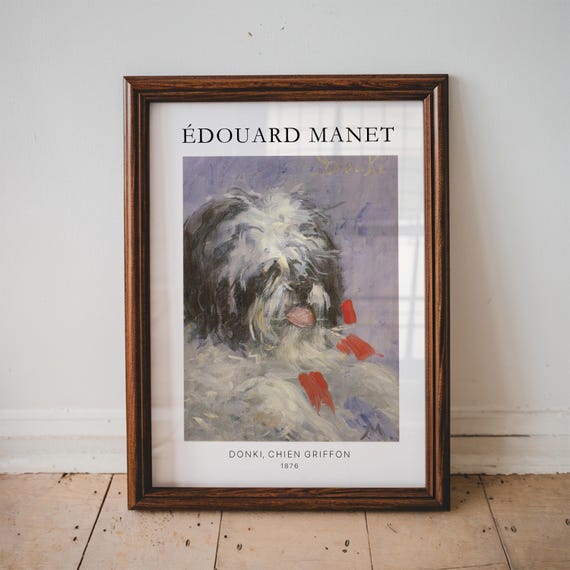 Donki Chien Griffon By Edouard Manet Famous Painter Prints Fine Art Decor Vintage Poster Wall Dog Lover Gift