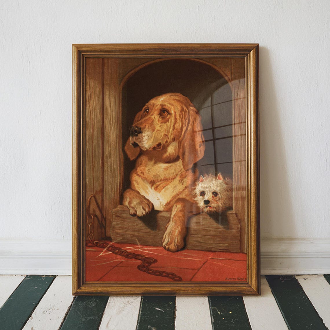 Dignity and Impudence Hound and Terrier Antique Dog Art Print