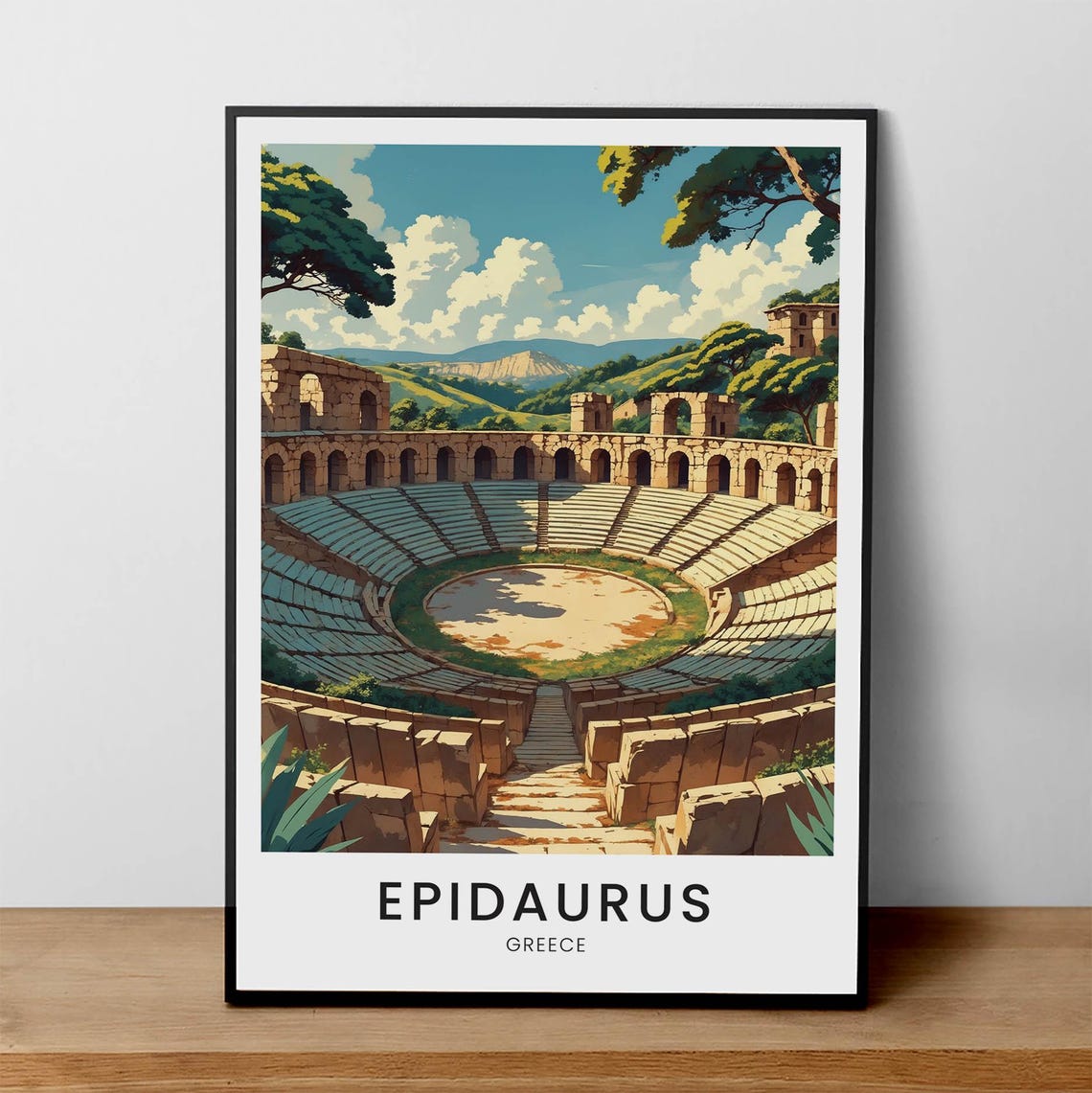 Epidaurus Ancient Theater Greece Classical Ruins Travel Art Poster