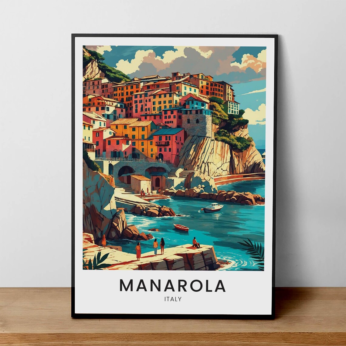 Manarola Italy Cinque Terre Colorful Cliff Village Coast Poster