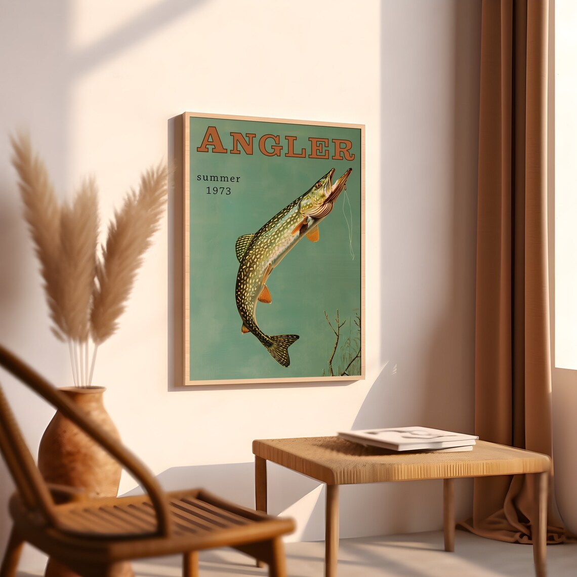Vintage Northern Pike Fishing Travel Poster, Retro - Image 2