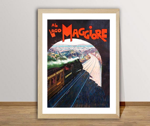 Al Lago Maggiore Italy Vintage Travel Poster Retro Lake Maggiore Gift Idea Wall Decor