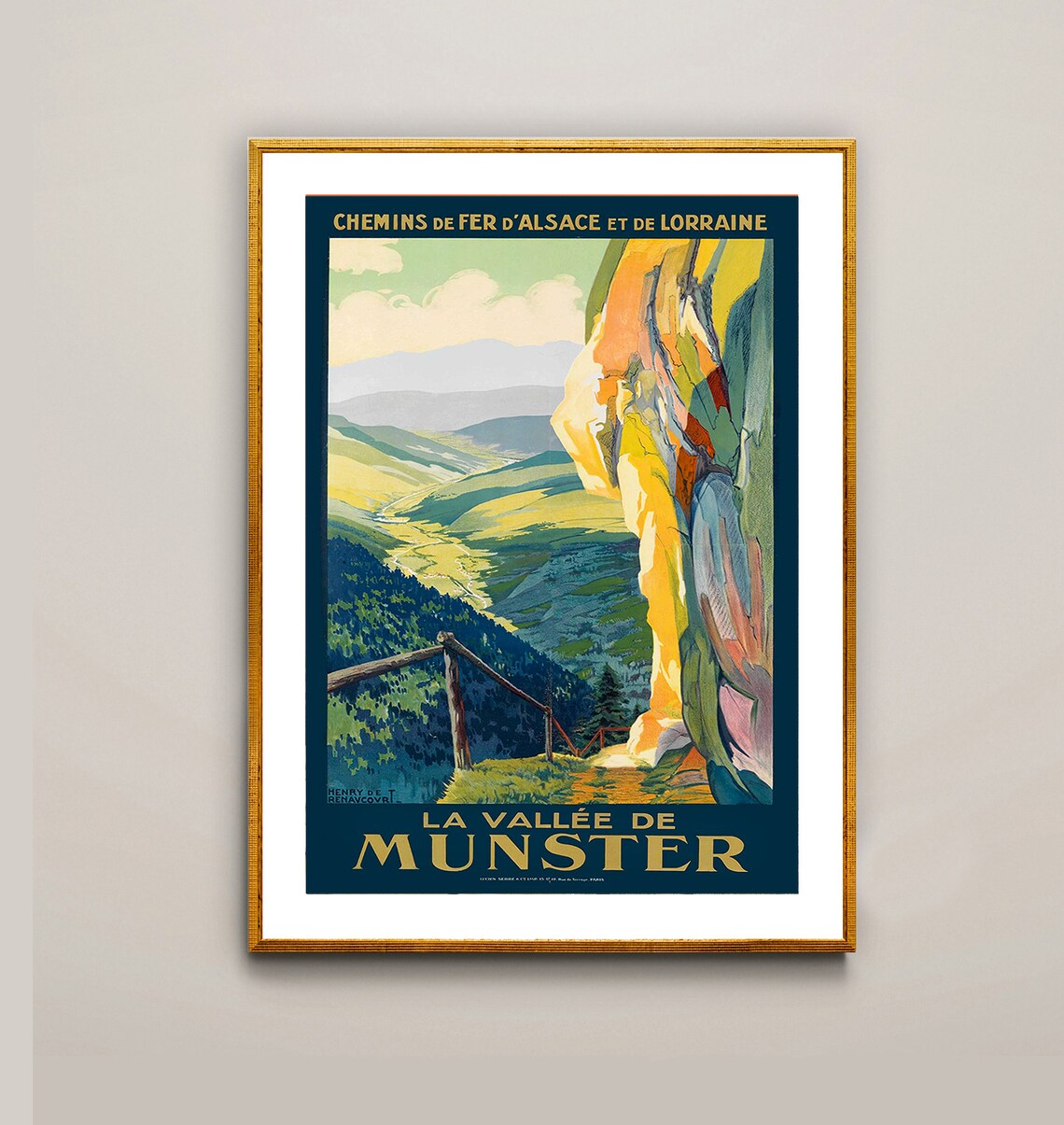 La Vallee de Munster Alsace Lorraine Vintage Railway Poster Art
