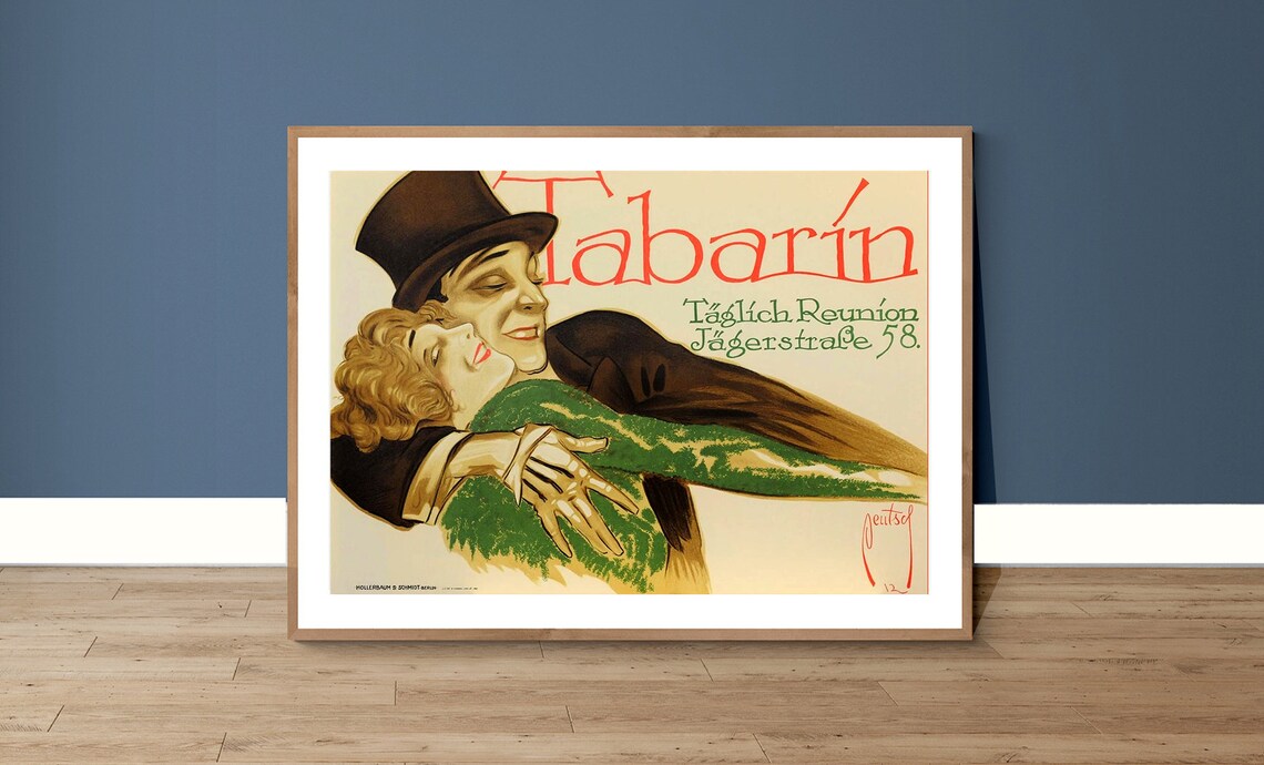 Tabarin Vintage Cabaret Poster Dancing Couple Berlin Club Art