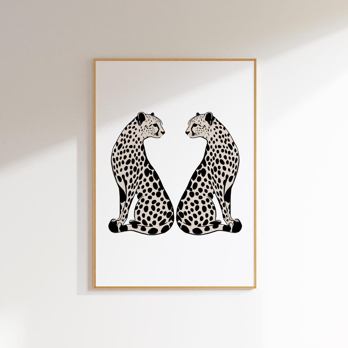 Cheetah Poster Neutral Wall Print Apartment Decor Art Beige Prints For Dorm Room
