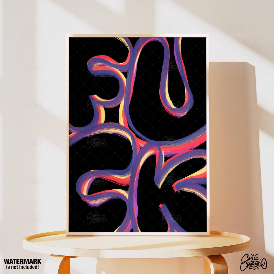 Fuck Neon Wavy Letter Black Background Edgy Statement Wall Poster - Image 4