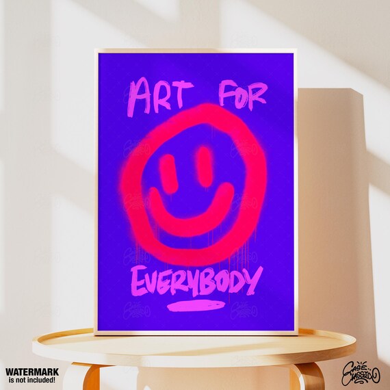 Art For Everybody Smile Poster Funny Wall Art Indie Room Decor Trendy Wall Art Fine Art Prints Minimalist Wall Art Modern Art Print