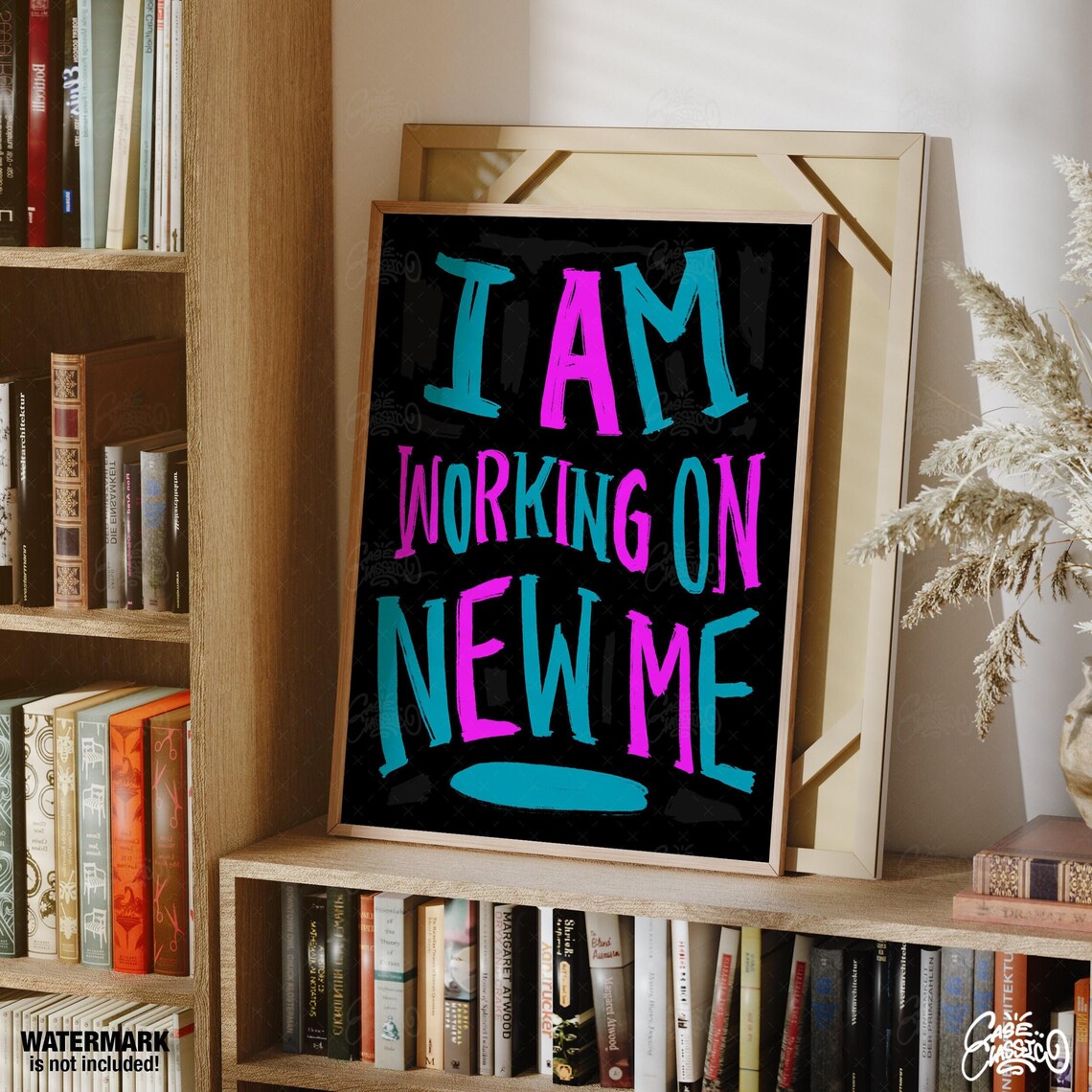 I Am Working On A Fresh New Me Neon Style Motivational Poster - Image 2