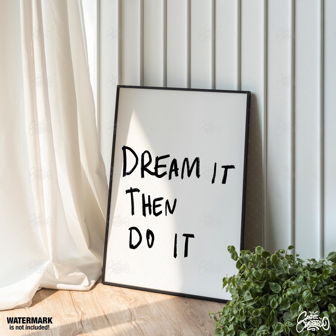 Dream It Then Do It Handwritten Brush Motivational Quote Poster - Image 4