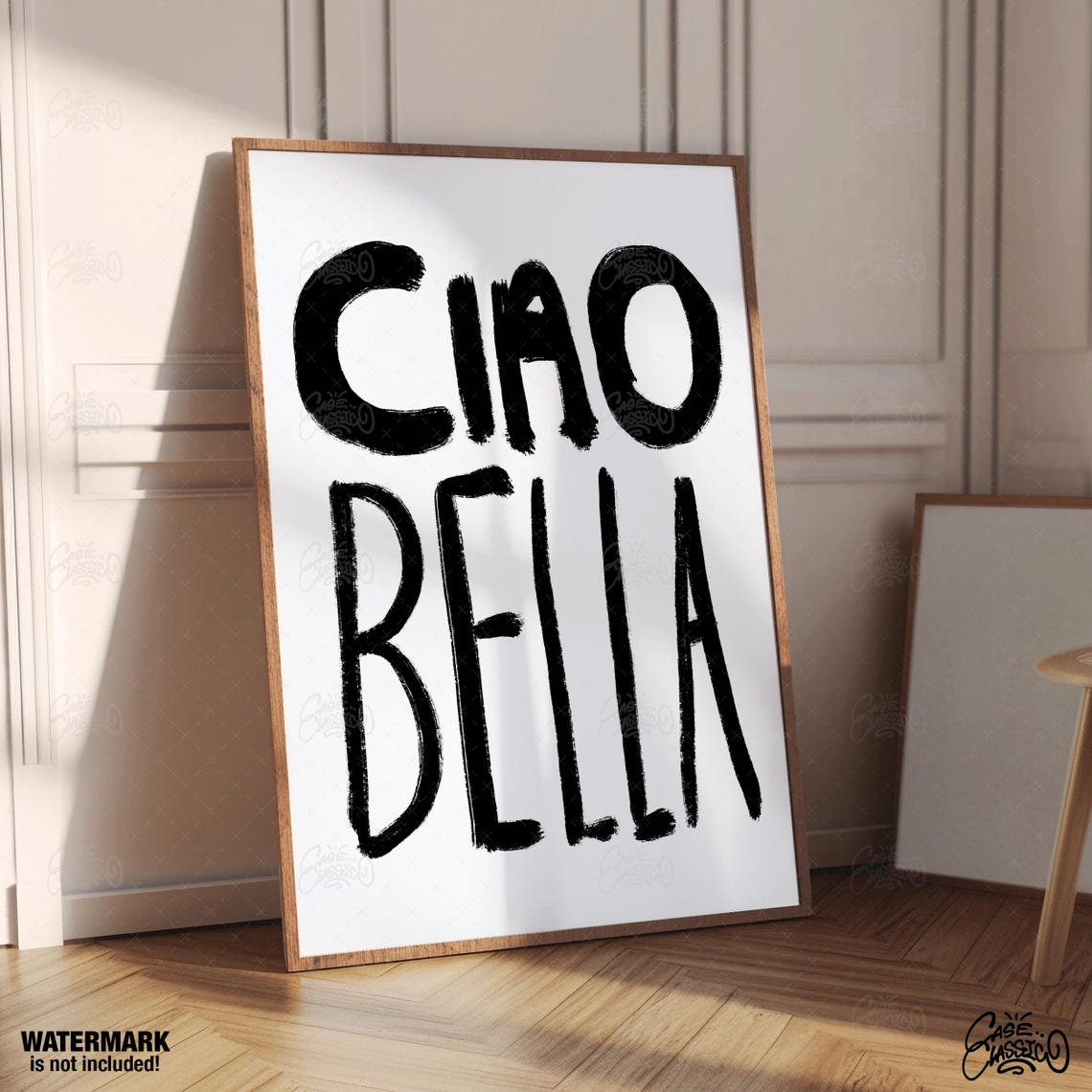 Ciao Bella Black Brush Letter Italian Greeting Poster For Walls - Image 3