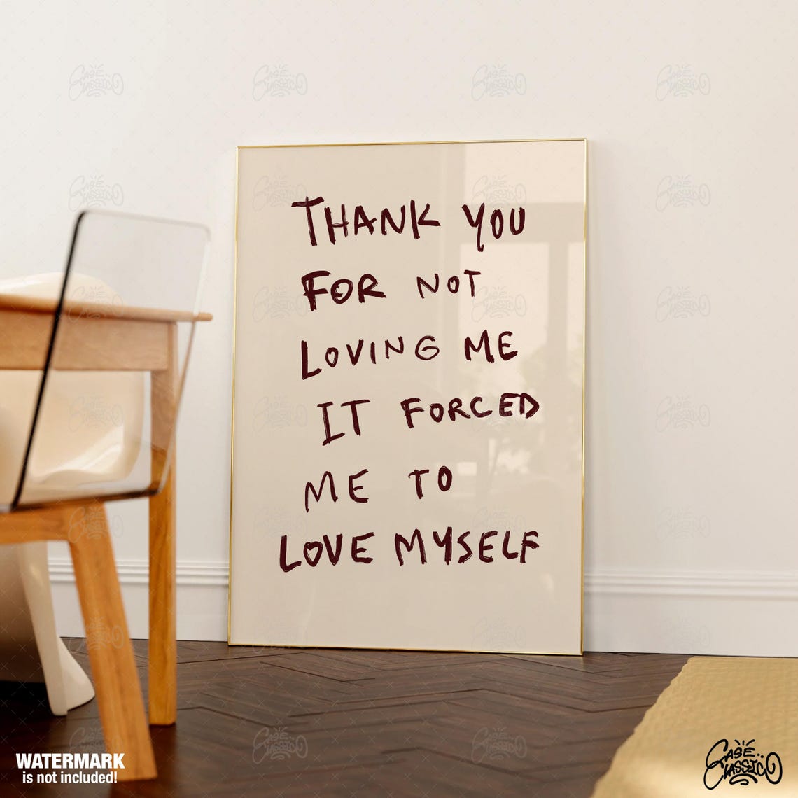 Thank You For Not Loving Me Self Love Quote Poster in Script - Image 4