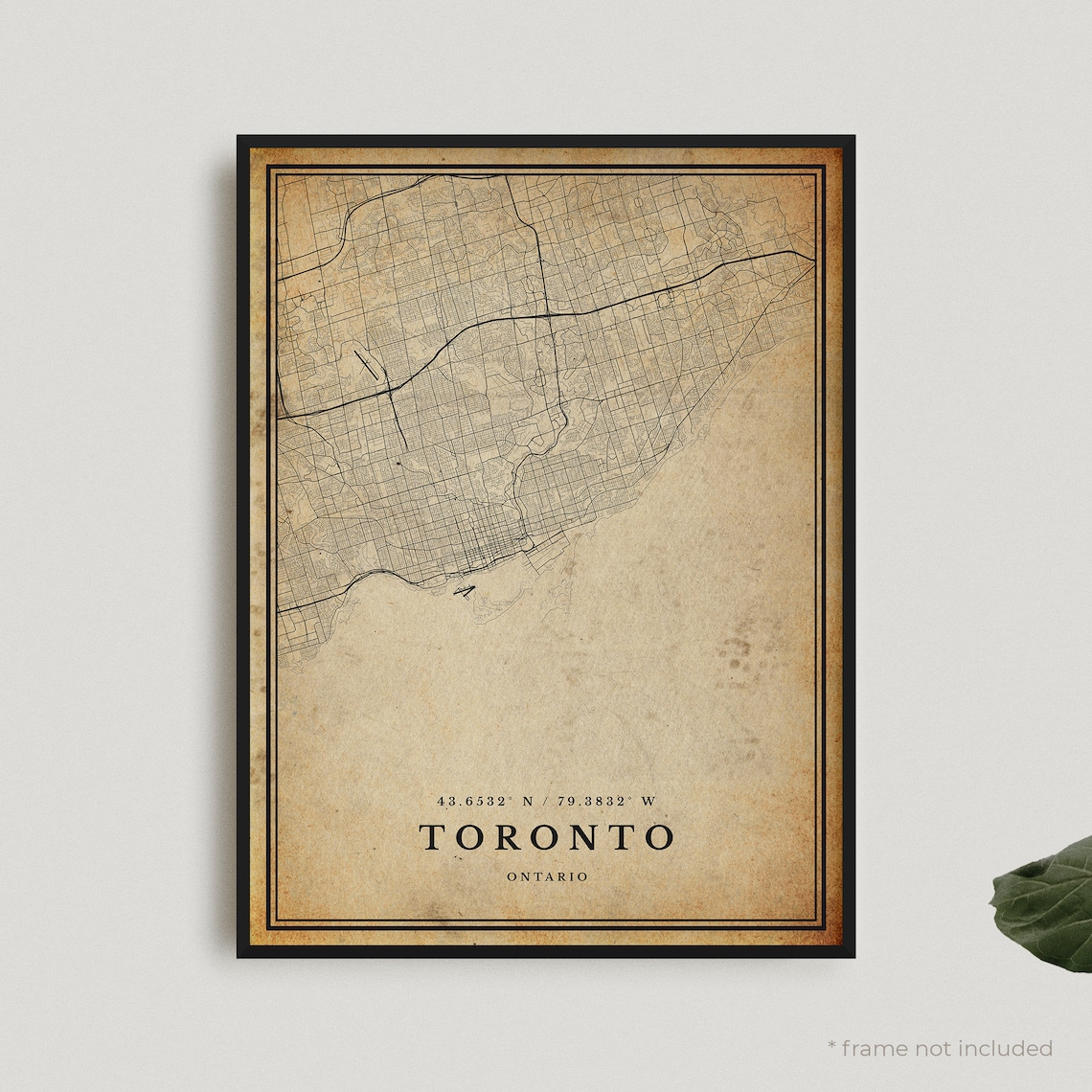 Toronto Vintage Map Print, Retro Ontario Poster