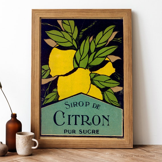 Sirop De Citron Vintage Poster, French Beverage Print
