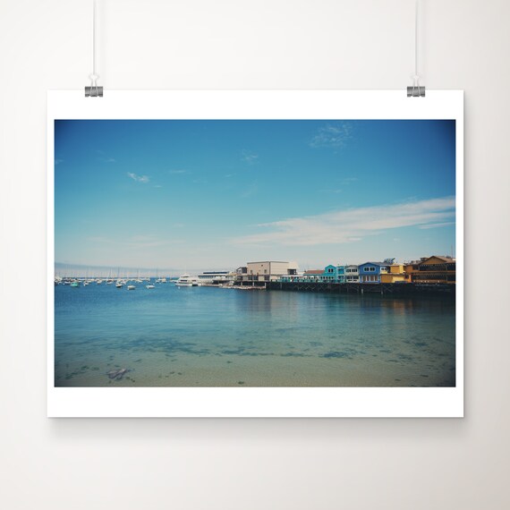 Monterey Fishermans Wharf Colorful Waterfront Bay Photo Poster