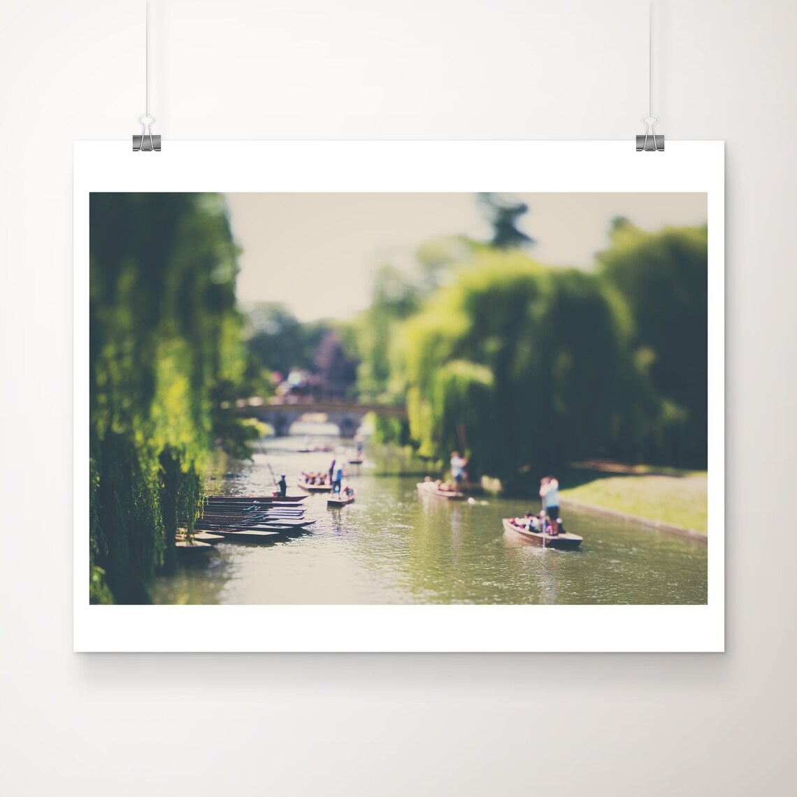 Cambridge River Cam Punting Summer Day Photography Art Poster
