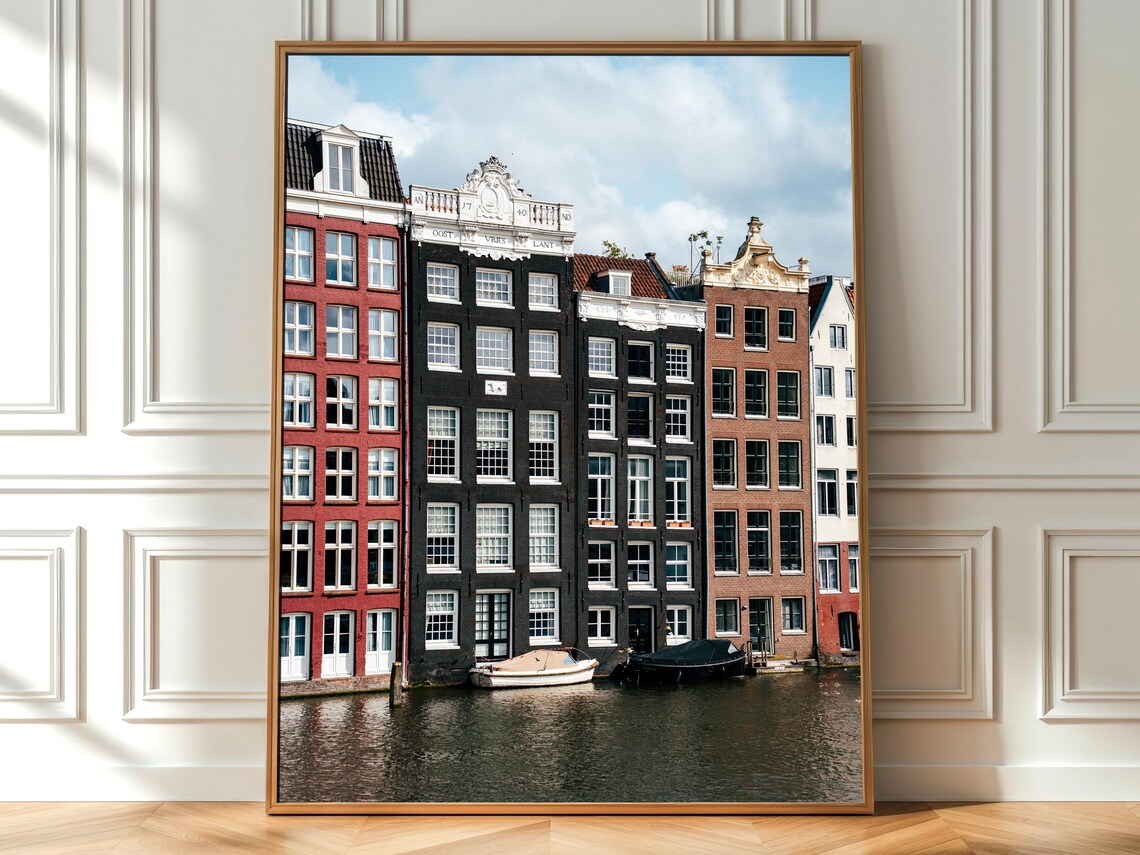 Amsterdam Canal Houses Historic Waterfront Townhouse Photo Poster