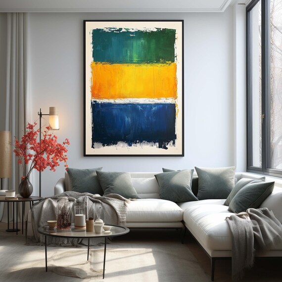Mark Rothko Mix Framed Canvas Painting Art Abstract Wall Arthandmade Minimalist Decororiginal Designfree Shippinggift