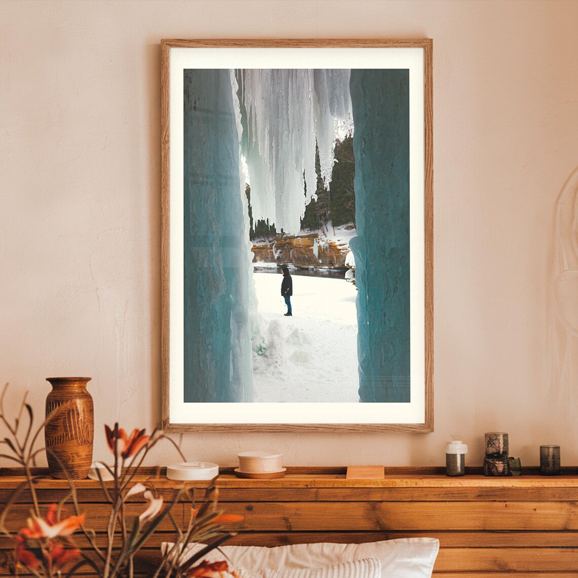 Blue Ice Cave Winter Wonderland Photography Landscape Poster