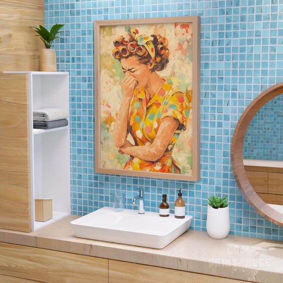 Vintage Funny Bathroom Poster Retro Decor Art Humorous Stink Print