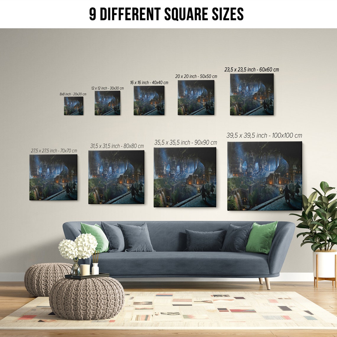 Rings Of Power Oil Printed Lord Of The Rings Oil Printed Rings Of Power Oil Printed Elrond Dwarf Middle Earth Wall Art - Image 2