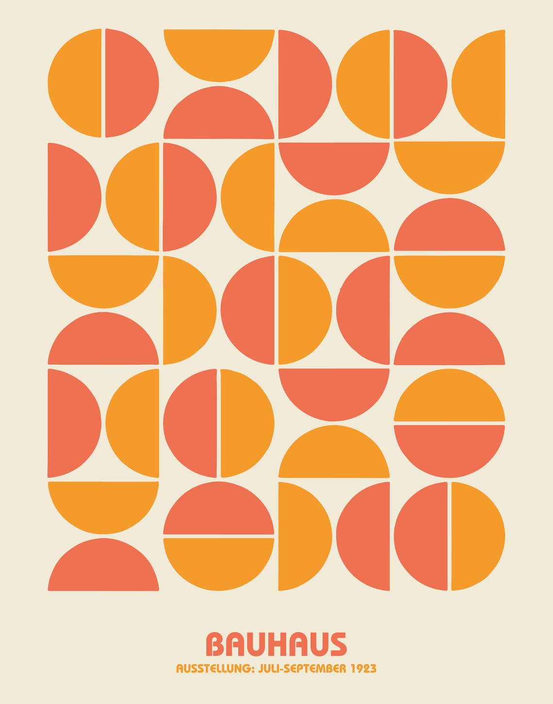 Bauhaus 1923 Geometric Orange and Red Circle Exhibition Poster - Image 4