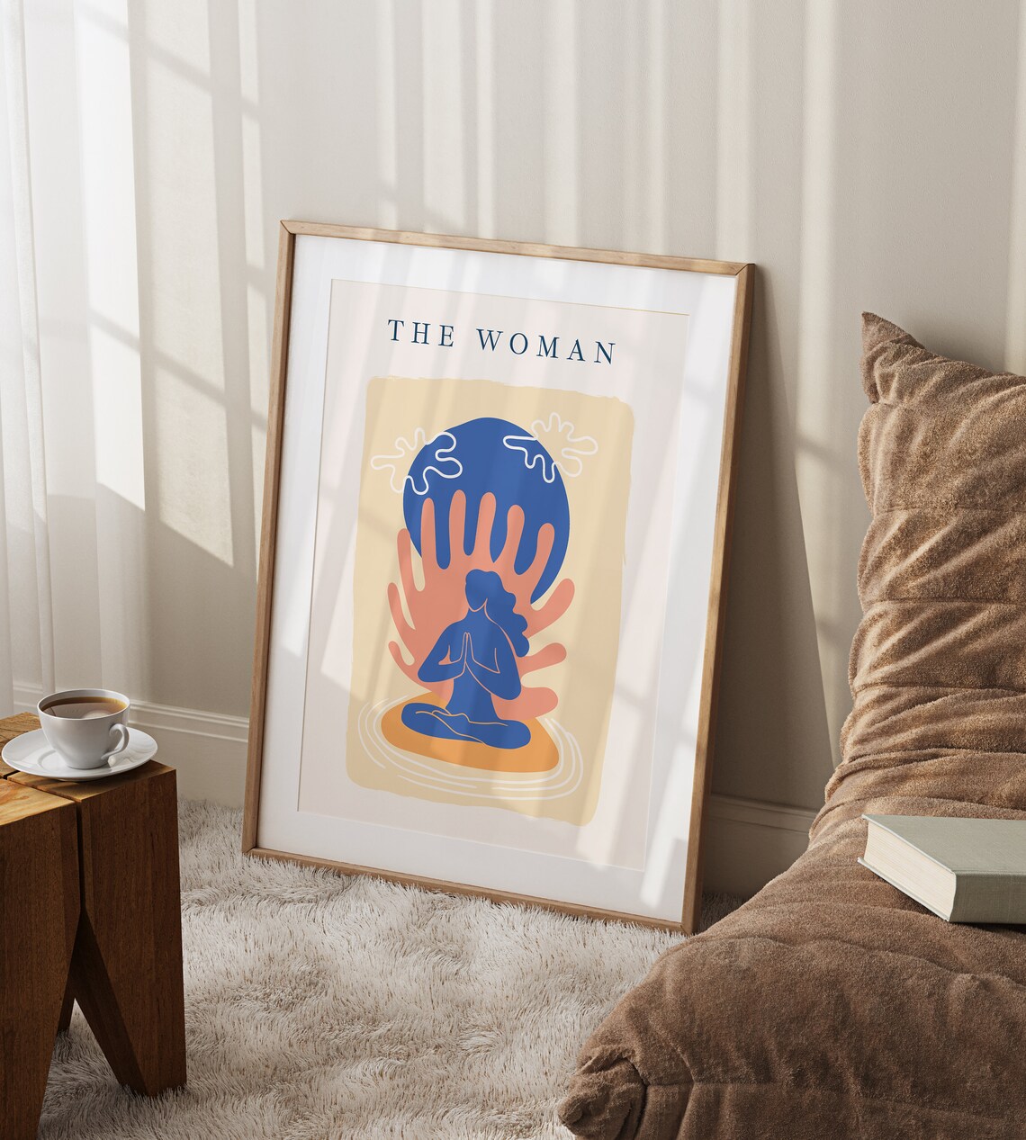 The Woman Meditating Sun Abstract Modern Empowering Art Poster - Image 3
