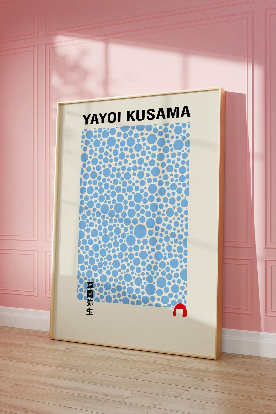 Yayoi Kusama Blue Polka Dots Minimalist Japanese Exhibition Poster - Image 5