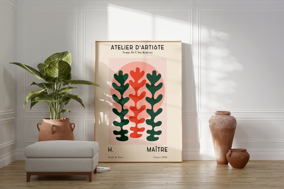 Atelier d'Artiste French Modern Leaf Cut Outs Gallery Poster - Image 3
