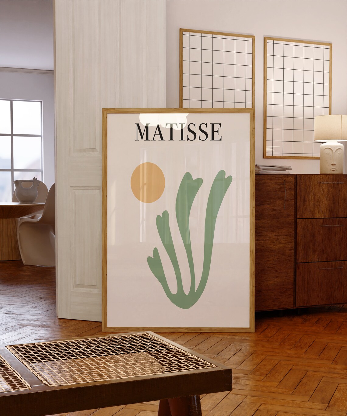 Matisse Sage Green Cutout Golden Sun Botanical Modern Art Poster - Image 6