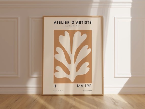 Atelier dArtiste Coral Cutout Modern Art Gallery Exhibition Poster