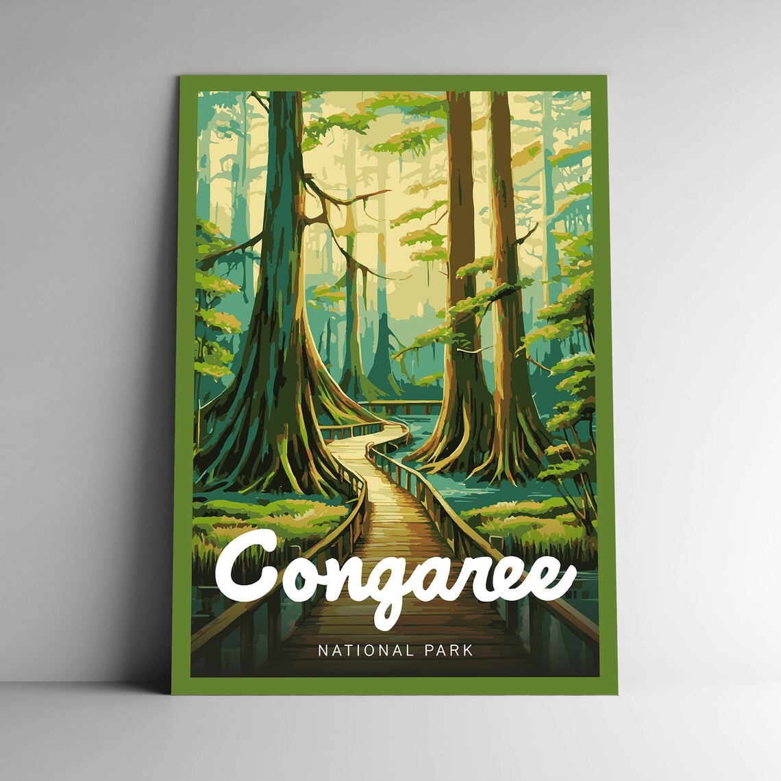 Congaree National Park Vintage Style Travel Poster